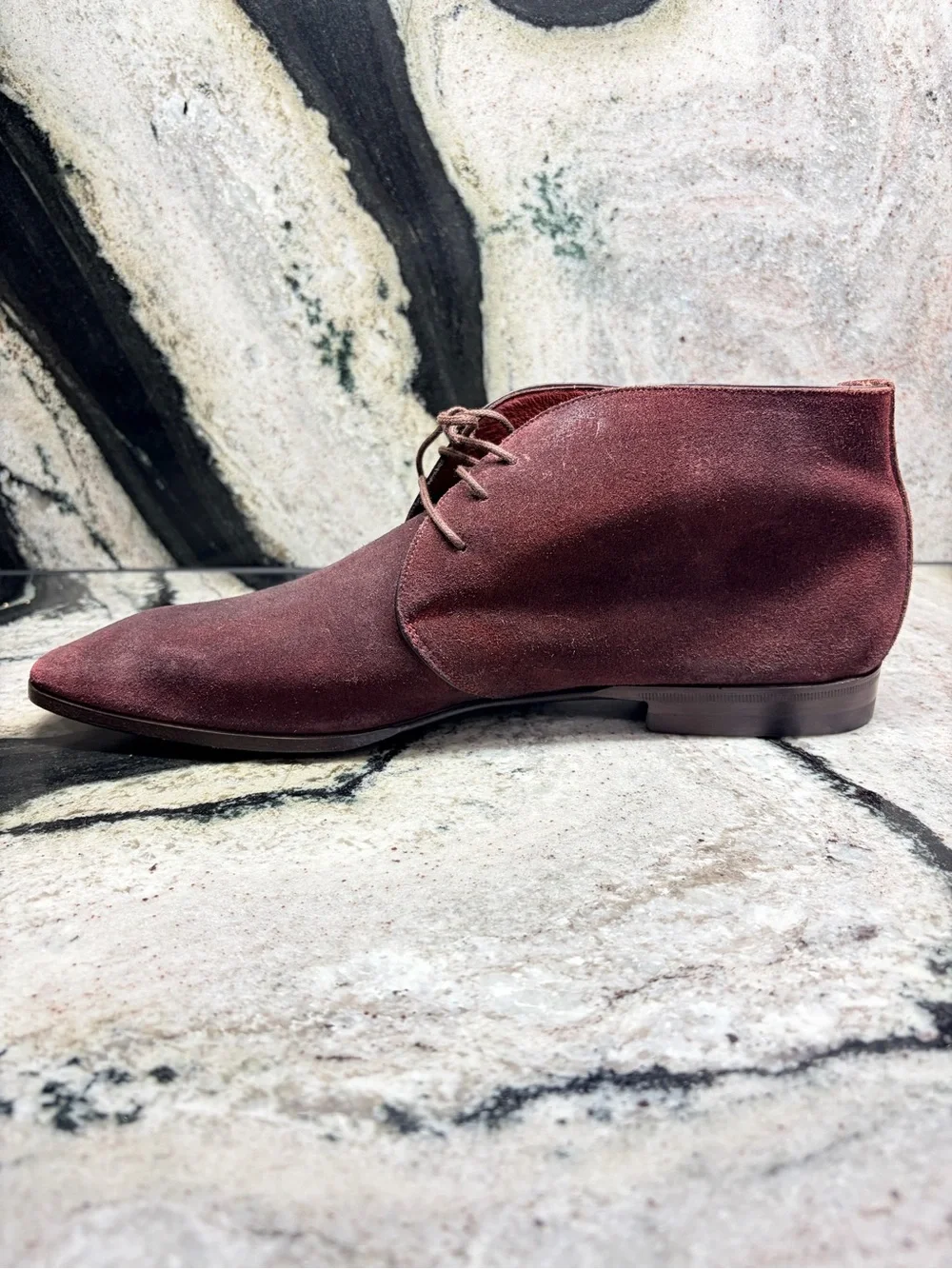 Santoni Fatte a Mano Burgundy Suede Chukka Boots Men’s 8.5 UK 9.5 US Italy